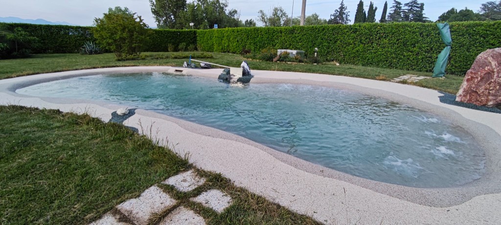 Piscina naturale nel giardino privato